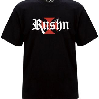 The rushn red cross black t-shirt