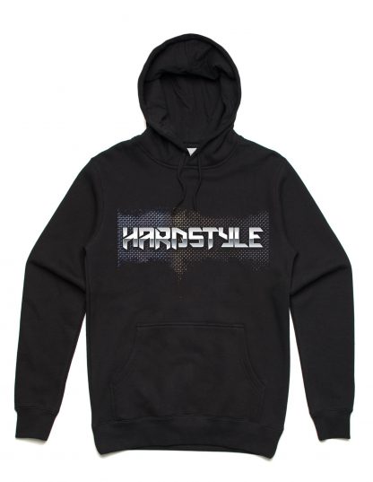 Hardstyle hoodie in black with a unisex sizing