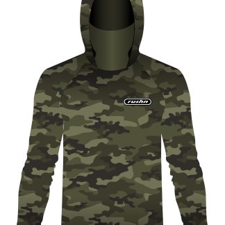 Rushn T-Shirt Long Sleeve Hoodie with face buff